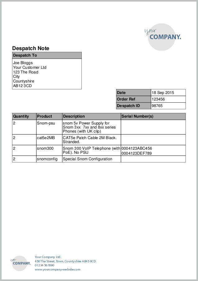 Letterhead example